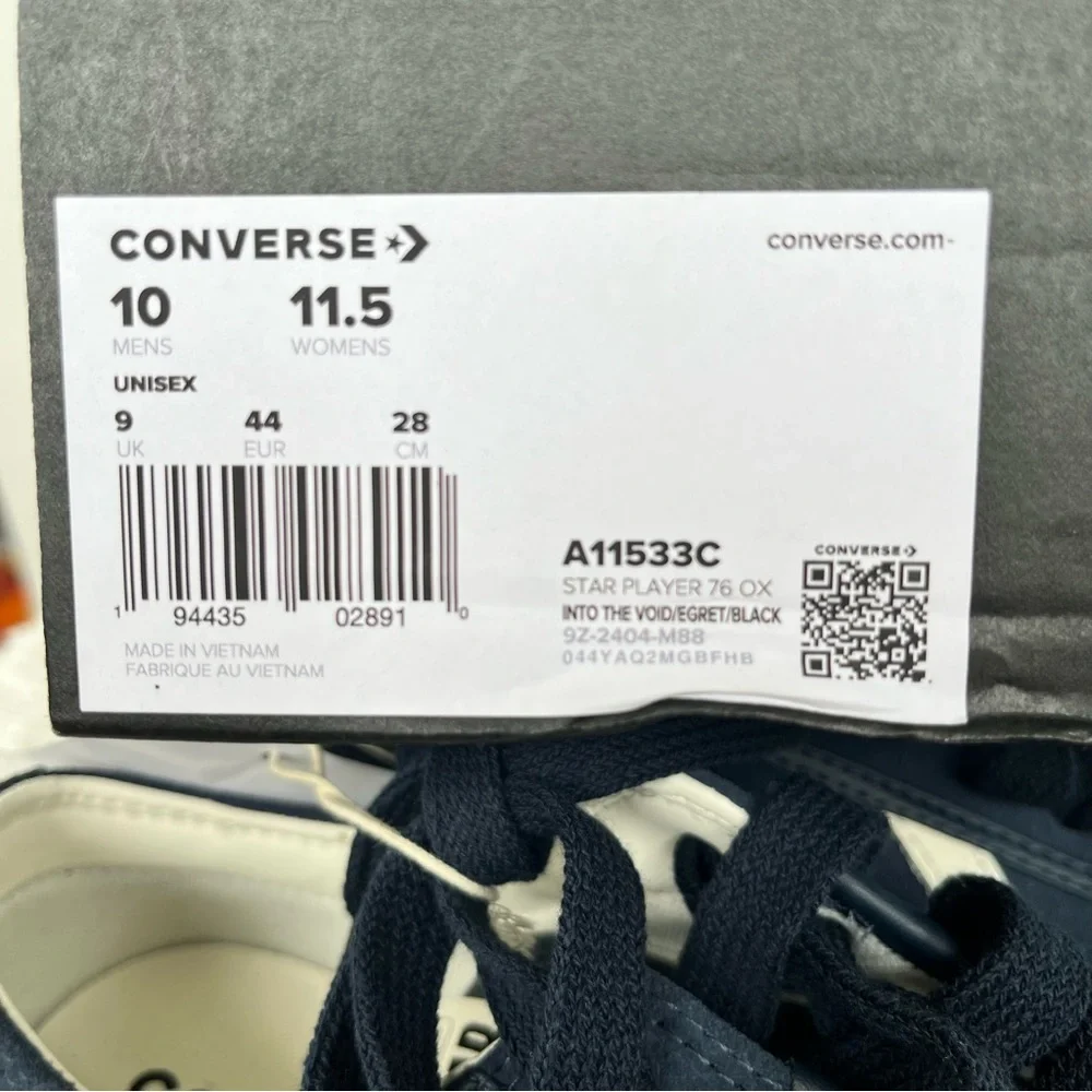 Converse Unisex Star Player 76 Ox Navy White Sneakers Men 10 Women 11.5 A11533C - Picture 12 of 12